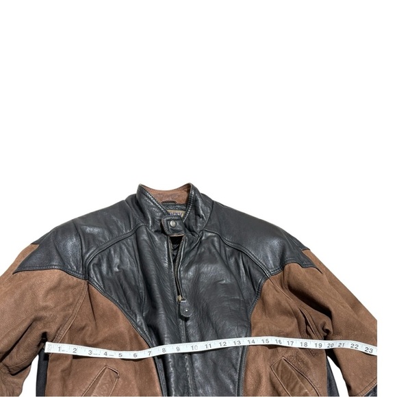 Midway Men’s Vintage Leather Moto Jacket Size M – Black/Brown Biker Bomber - Picture 11 of 13